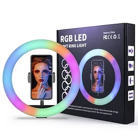 Кольцевая лампа RGB NetStar (26 см.) + штатив 2.1 м.