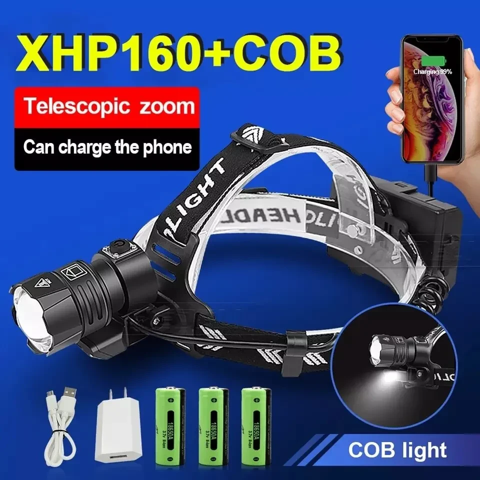 Фонарь для поиска фреона Светодиодный налобный фонарь XHP160, - фото 1 - id-p178035488