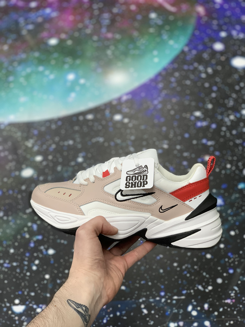 Кроссовки Nike M2k Tekno White Beige Red - фото 1 - id-p154489700