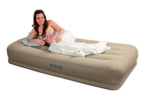 Надувная кровать со встроенным насосом 191х99х35 см, Twin Pillow, Intex 67742