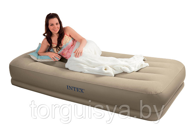 Надувная кровать со встроенным насосом 191х99х35 см, Twin Pillow, Intex 67742, фото 2