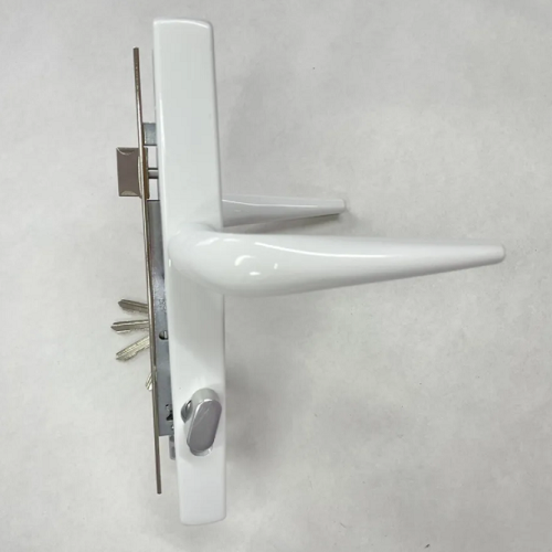 Комплект замка (фурнитуры) с сердцевиной ключ-барашек для калитки цвет-белый - фото 4 - id-p178036951