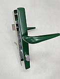 Комплект замка (фурнитуры) с сердцевиной ключ-барашек для калитки цвет-зеленый, фото 4