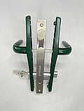 Комплект замка (фурнитуры) с сердцевиной ключ-барашек для калитки цвет-зеленый, фото 2