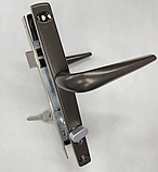 Комплект замка (фурнитуры) с сердцевиной ключ-барашек для калитки цвет-RAL8019, фото 3