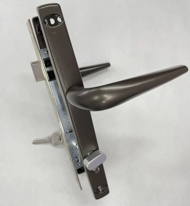 Комплект замка (фурнитуры) с сердцевиной ключ-барашек для калитки цвет-RAL8019 - фото 3 - id-p178037064