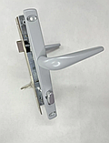 Комплект замка (фурнитуры) с сердцевиной ключ-барашек для калитки цвет-серый, фото 2