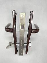 Комплект замка (фурнитуры) с сердцевиной ключ-барашек для калитки цвет-8017