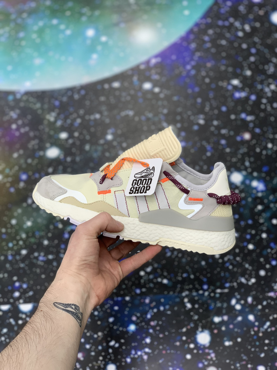 Кроссовки Adidas Nite Jogger x IVY Park Beige Orange - фото 1 - id-p178037589