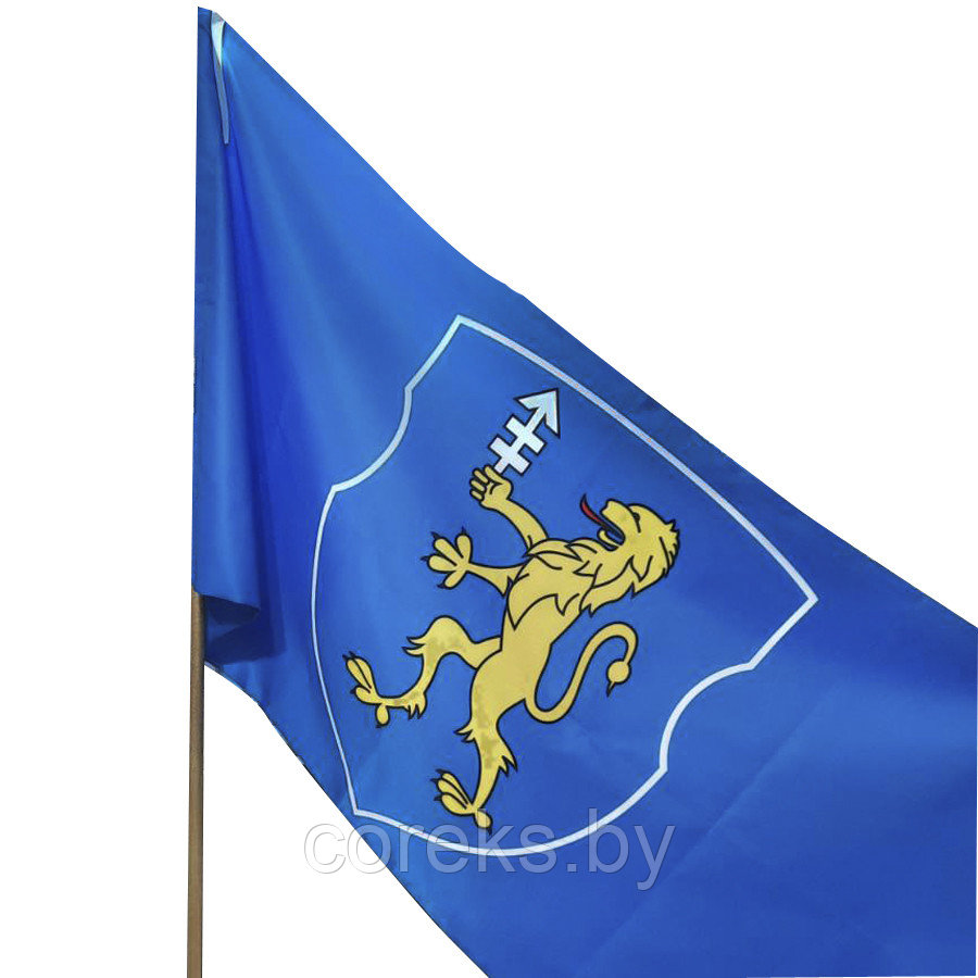 Флаг атласный "Герб города" (флаг любого города под заказ) размер 1500*750 см. - фото 1 - id-p178037721