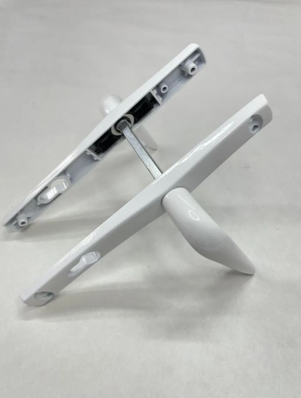 Ручка для замка в калитку Евро-25 нажимная межосевое расстояние 85 мм. цвет-белый - фото 2 - id-p178037657