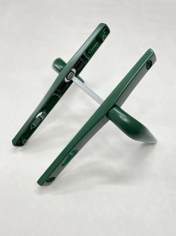 Ручка для замка в калитку Евро-25 нажимная межосевое расстояние 85 мм. цвет-зеленый - фото 3 - id-p178037719