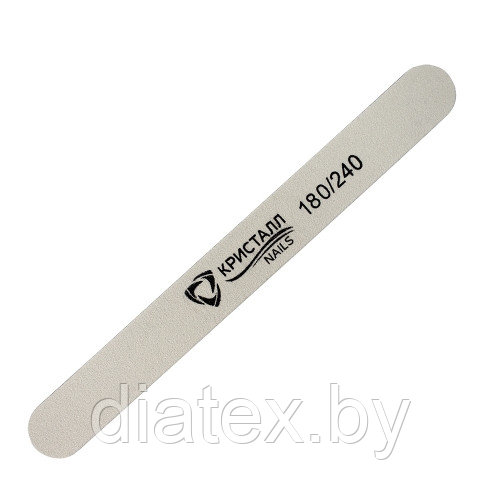 Кристалл Nails, Пилка овал на деревянной основе, белая 180/240 грит