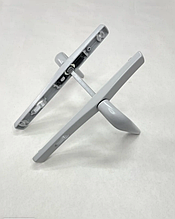 Ручка для замка в калитку Евро-25 нажимная межосевое расстояние 85 мм. цвет-серый