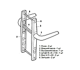 Ручка для замка в калитку Евро-25 нажимная межосевое расстояние 85 мм. цвет-серый, фото 4