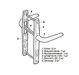 Ручка для замка в калитку Евро-25 нажимная межосевое расстояние 85 мм. цвет-черный, фото 4