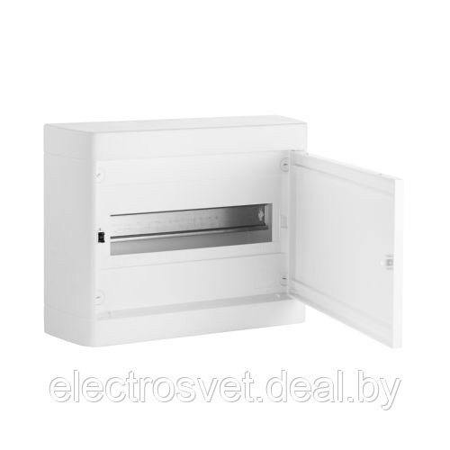 Щиток накл. Nedbox 12М (1x12+1) белая пласт.дверь, с клеммами N+PE, IP41