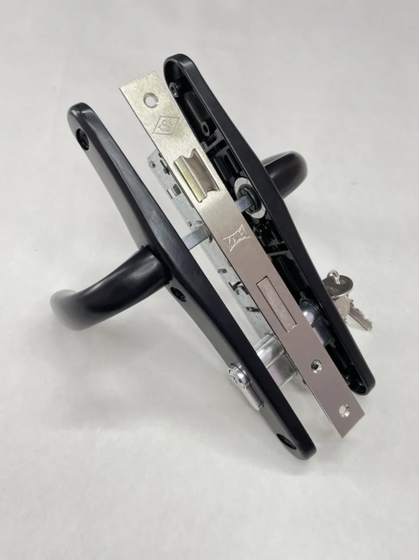 Комплект замка в калитку (полный комплект) - ручки 36/85, сердцевина ключ-ключ цвет-черный - фото 3 - id-p178044975