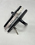 Комплект замка в калитку (полный комплект) - ручки 36/85, сердцевина ключ-ключ цвет-черный, фото 4