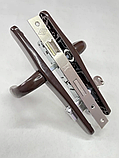 Комплект замка в калитку (полный комплект) - ручки 36/85, сердцевина ключ-ключ цвет-коричневый, фото 4