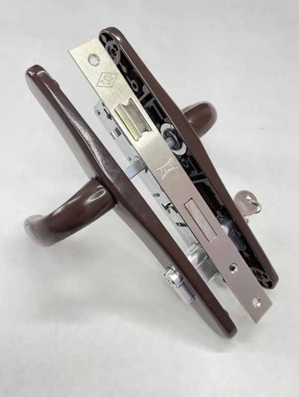 Комплект замка в калитку (полный комплект) - ручки 36/85, сердцевина ключ-ключ цвет-коричневый - фото 4 - id-p178044977
