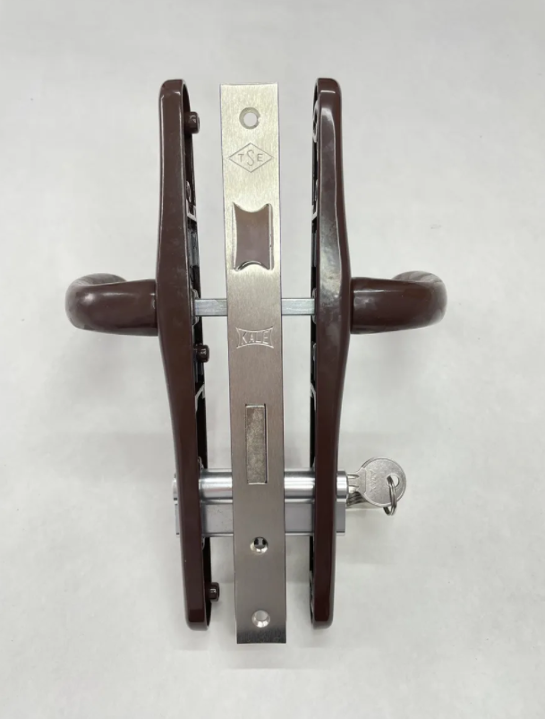 Комплект замка в калитку (полный комплект) - ручки 36/85, сердцевина ключ-ключ цвет-коричневый - фото 5 - id-p178044977