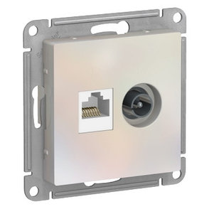ATN000489 Atlasdesign розетка двойная комп+ТВ, RJ45+TV, кат.5E, механизм, жемчуг, фото 2