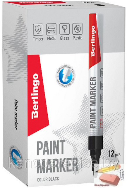 Маркер-краска Berlingo Uniline PA200, 2 мм., нитро-основа, черный - фото 3 - id-p178047274