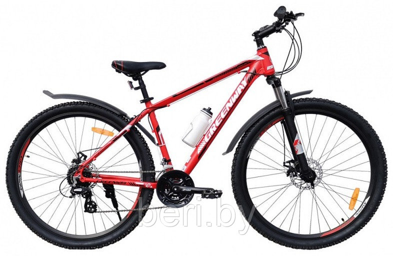Горный подростковый велосипед Greenway IMPULSE 27,5'' красно-черный 15,5 рама - фото 1 - id-p178067985