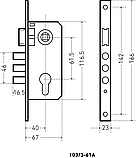 Замок врезной с/руч АЛЛЮР 103/3-61А(1203) AC ст.медь мал.корпус (12), фото 2