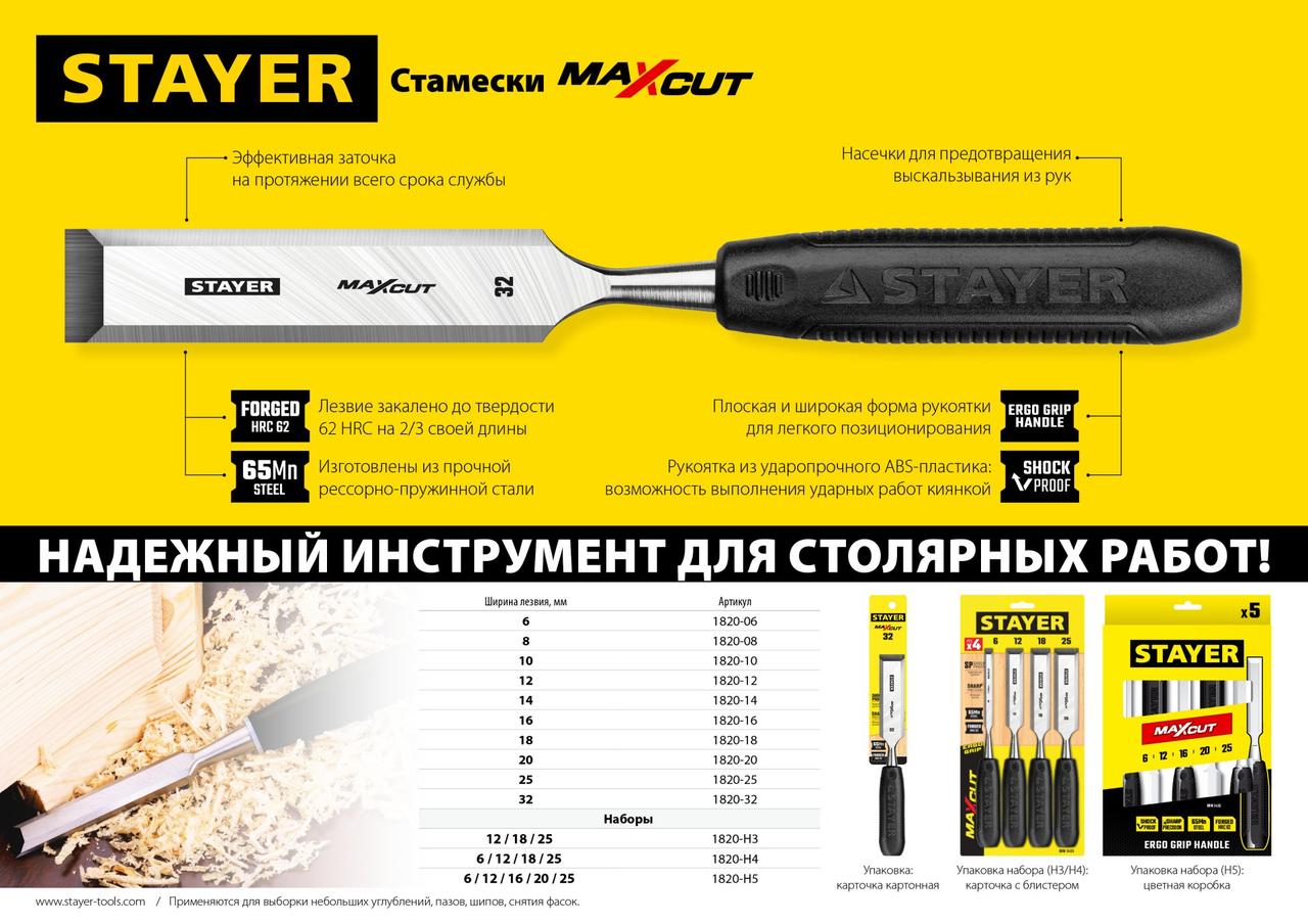 STAYER Max-Cut стамеска с пластиковой рукояткой, 32 мм - фото 4 - id-p154887515