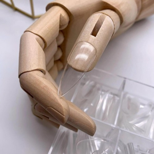 Гелевые Типсы для наращивания ногтей прозрачные (100 шт.) Миндаль - фото 1 - id-p178077046
