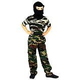 Детский камуфляжный костюм "Меткий снайпер", штаны, футболка, маска рост 110, фото 2