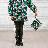 Дождевик детский камуфляж «Милитари», зеленый, размер L 110 см, фото 5