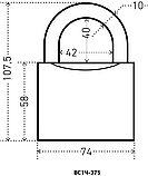 Замок навесной АЛЛЮР HG-375 C (ВС1Ч-375) d10мм полимер (24,6!!!), фото 2
