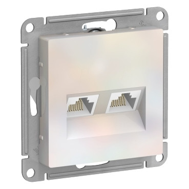 ATN000485 Atlasdesign розетка двойная компьютерная RJ45+RJ45, кат.5E, механизм, жемчуг