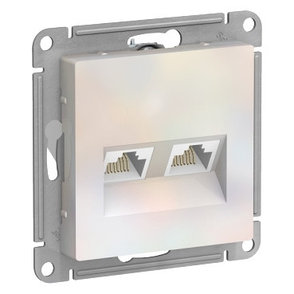 ATN000485 Atlasdesign розетка двойная компьютерная RJ45+RJ45, кат.5E, механизм, жемчуг, фото 2