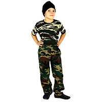Детский камуфляжный костюм "Меткий снайпер", штаны, футболка, маска, рост 104 см, фото 1