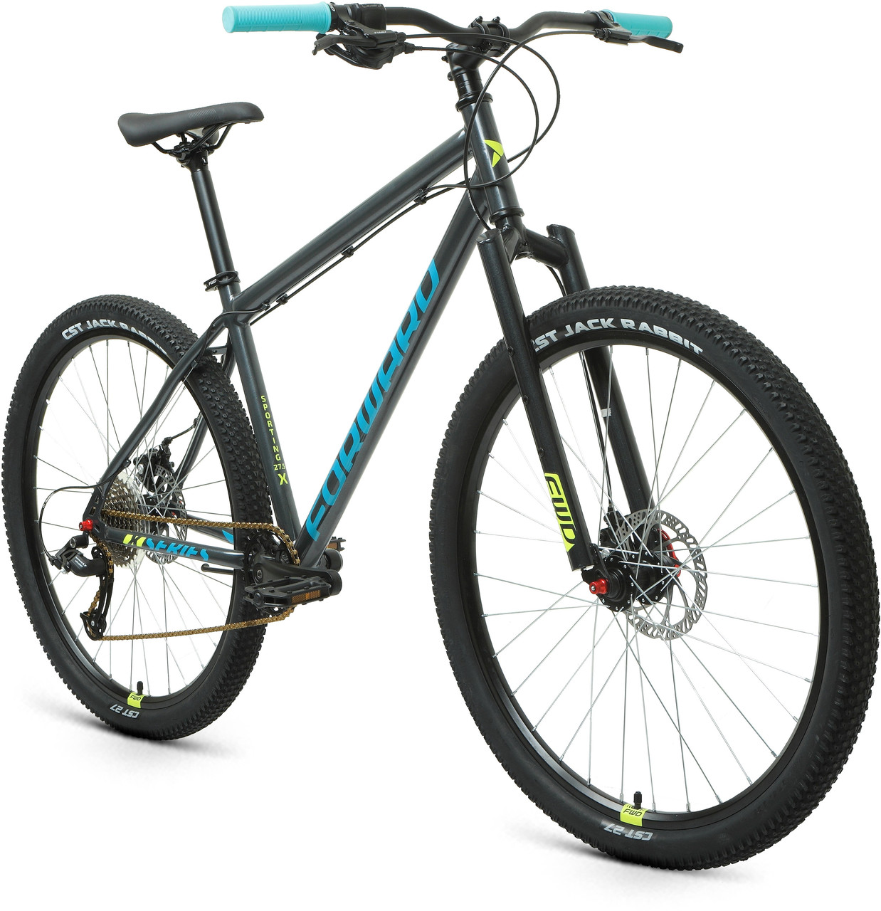Горный велосипед хардтейл Forward SPORTING 27,5 X D (19 quot; рост) темно-серый/зеленый 2022 год - фото 2 - id-p178097764