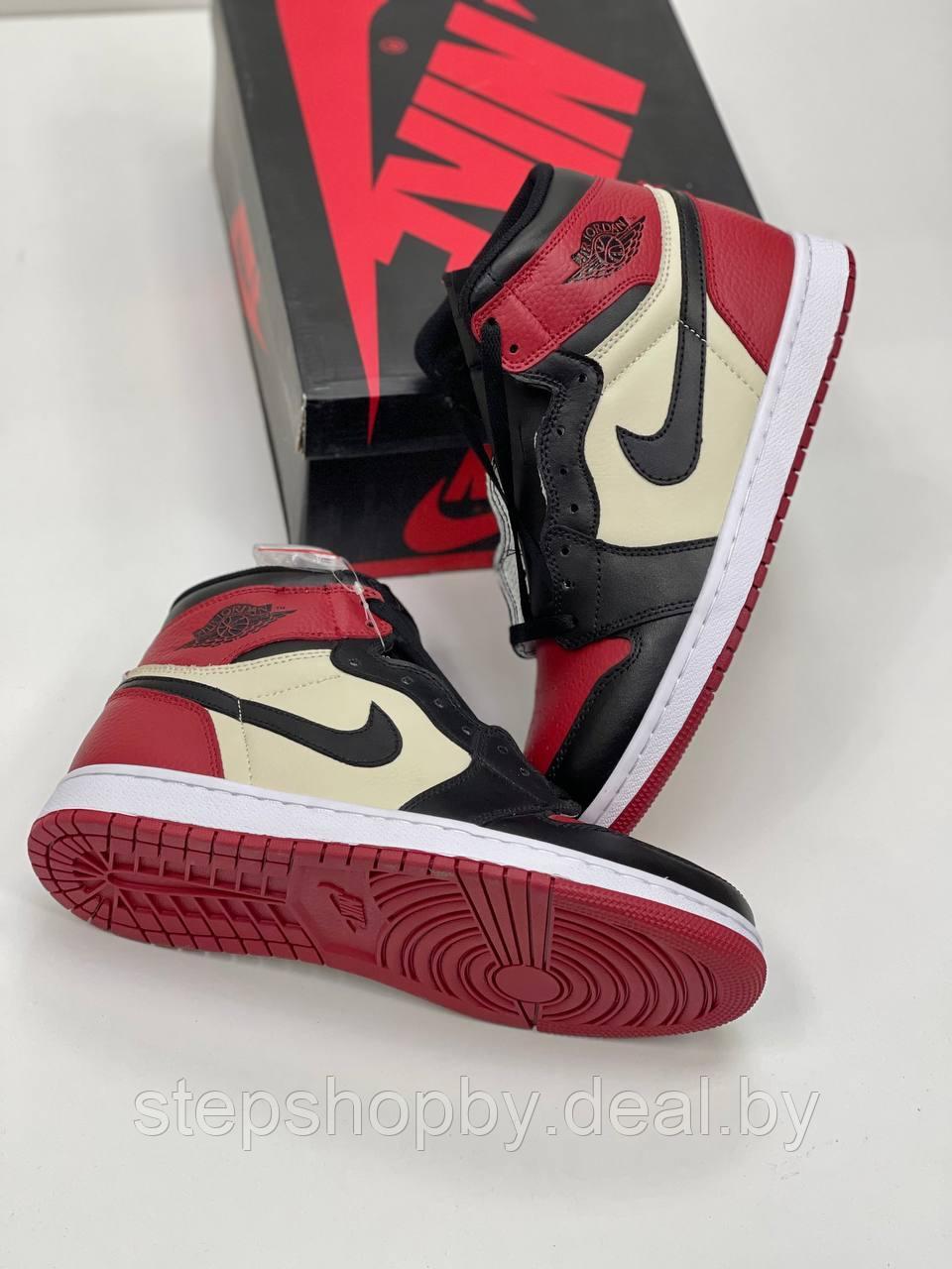 Кроссовки Nike Air Jordan 1 Retro High OG Bred Toe Gym Red/Summit White/Black Размер - фото 2 - id-p178101219