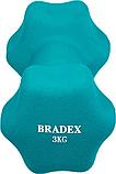 Гантель неопреновая 3 кг голубая Bradex SF 0543, фото 3