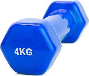 Гантель обрезиненная 4 кг, синяя (rubber covered barbell  4 kg BLUE)