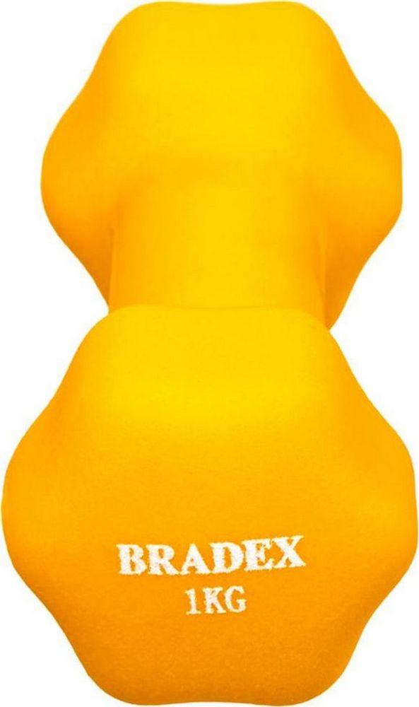 Гантель неопреновая 1 кг желтая Bradex SF 0540 - фото 3 - id-p178106360