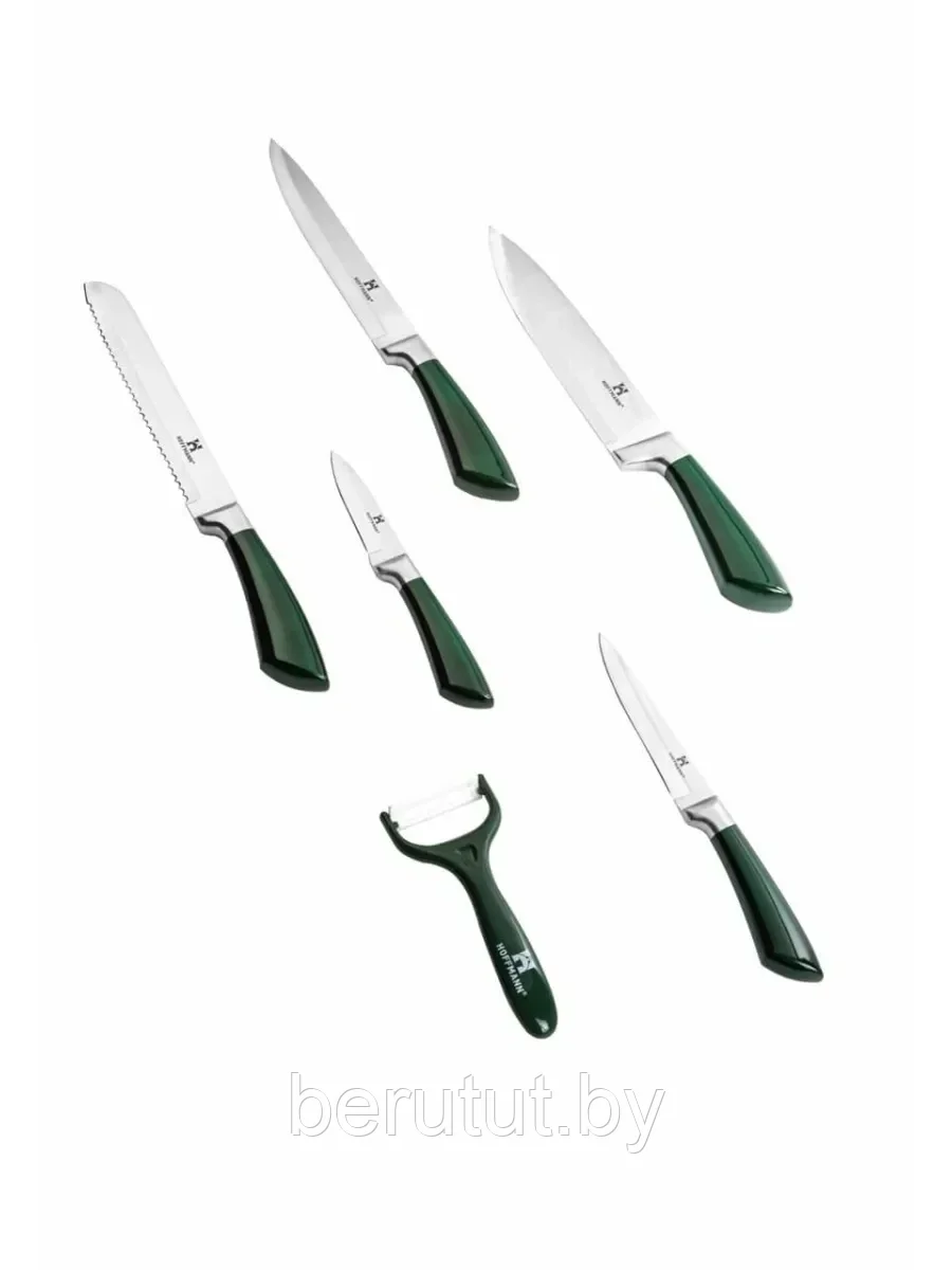 Набор ножей кухонных Hoffmann зеленый - фото 2 - id-p178116342