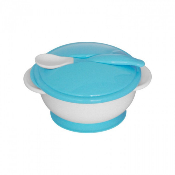 Набор посуды Lorelli чашка с крышкой + ложечка голубой 6+ - фото 1 - id-p178121918