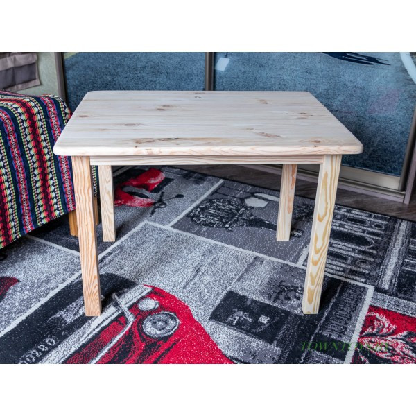 Детский деревянный столик из массива для игр и занятий со скругленными углами (70х50 см) арт. SDNY-70-50 - фото 1 - id-p157471427