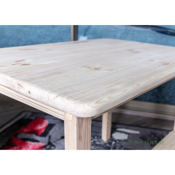 Детский деревянный столик из массива для игр и занятий со скругленными углами (70х50 см) арт. SDNY-70-50 - фото 2 - id-p157471427