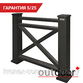 Ограждение из ДПК Outdoor "Кантри плюс" 1000*1000 мм. 3D STORM BLACK