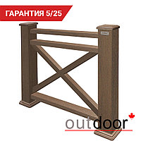 Ограждение из ДПК Outdoor "Кантри плюс" 1000*1000 мм. 3D STORM BROWN