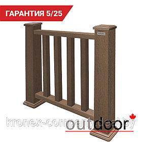 Ограждение из ДПК Outdoor "Классик" 1000*1000 мм. 3D STORM BROWN